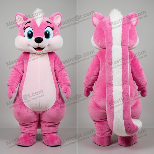 Blush Pink Bridal Skunk Mascot - Masticot.com