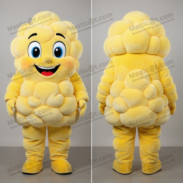 Gylden gul plump popcorn-maskot - Masticot.com