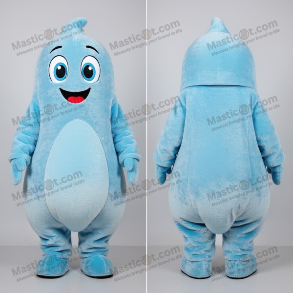 Himmelblauer kuscheliger Geister-Maskottchen - Masticot.com