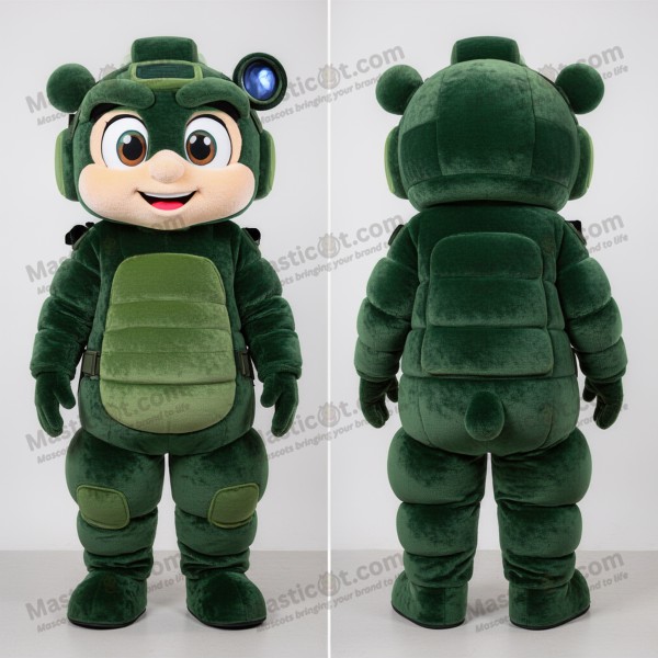 Skoggrön Sammets-Skyttemaskot - Masticot.com