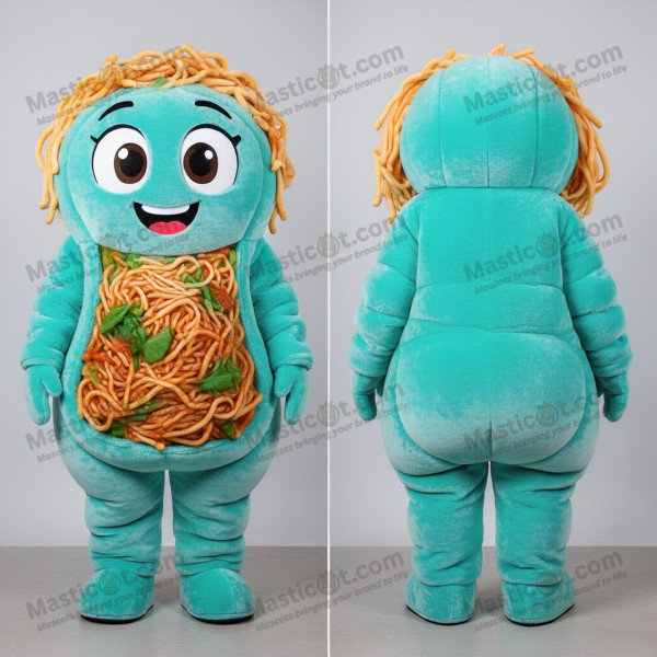 Turquoise fluweelachtige pad thai mascotte - Masticot.com