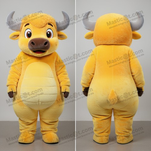 Golden Velvety Bison Mascot - Masticot.com