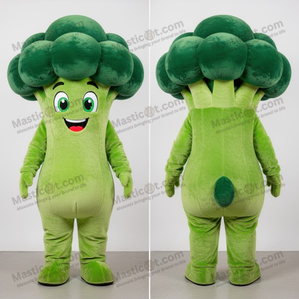 Lime Green Velvety Broccoli Mascot - Masticot.com