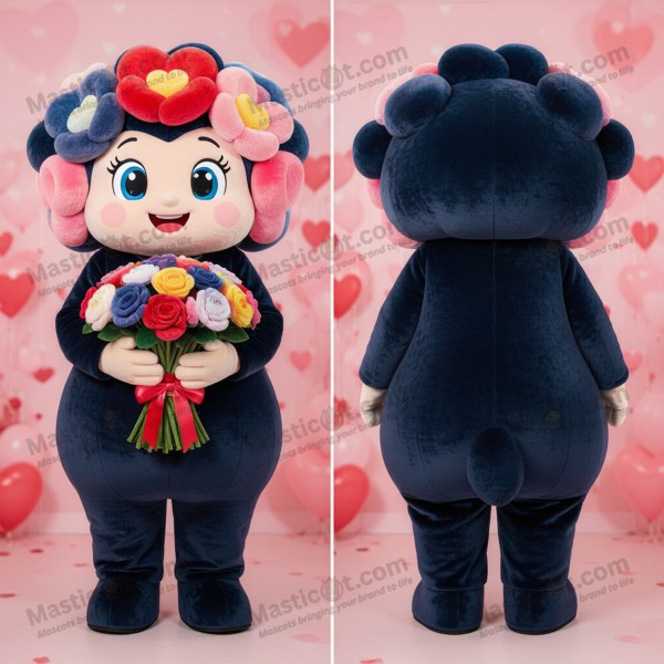 Navy Plush Petal Bouquet Of Flowers Mascot - Masticot.com