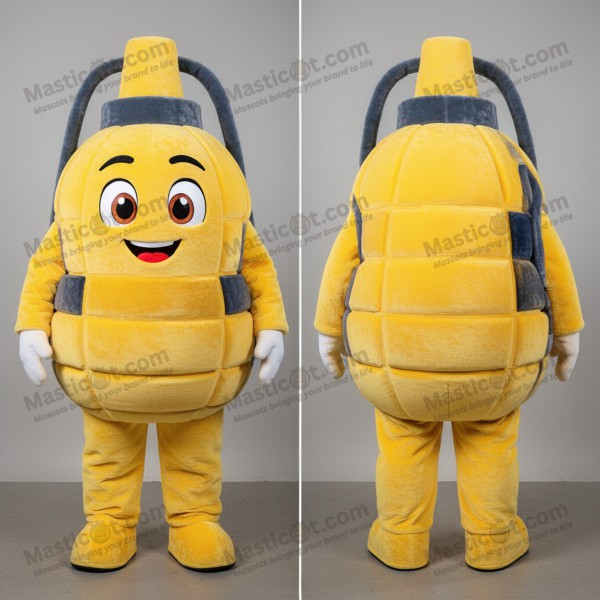 Yellow rounded grenade mascot - Masticot.com