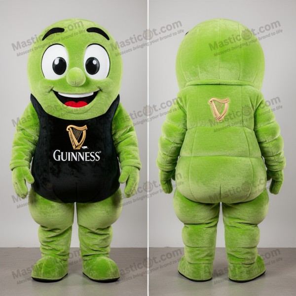 Lime green pint guinness mascot - Masticot.com