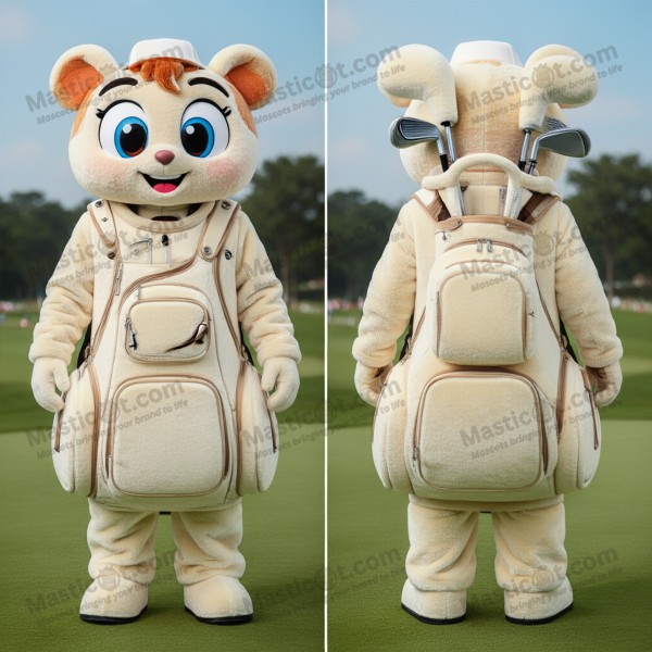 Mascota de bolsa de golf de felpa crema - Masticot.com