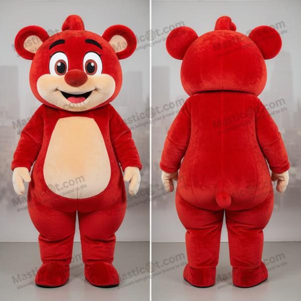 Rød fluffy goulash-maskot - Masticot.com