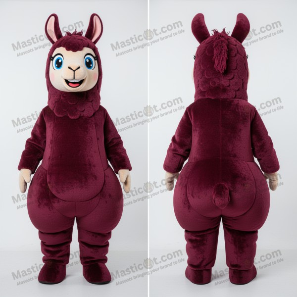 Mascotă din pluș din velur maro cu model de lamă -