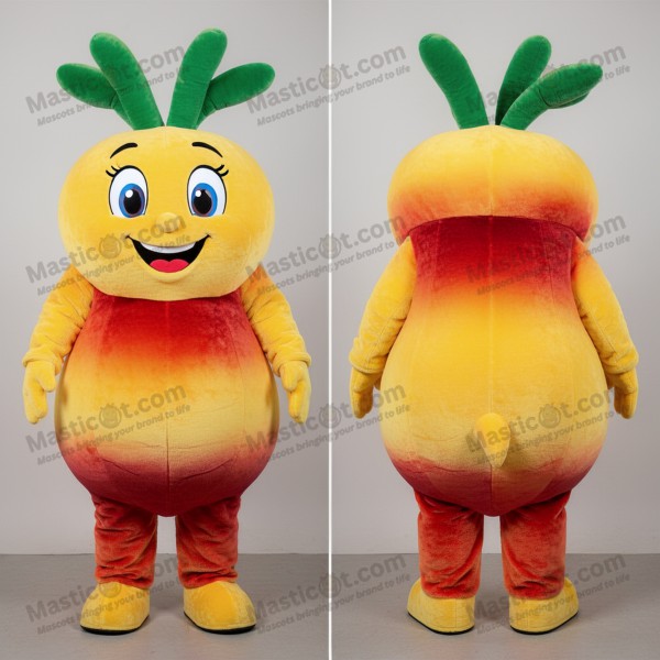 Vibrant yellow rounded beet mascot - Masticot.com