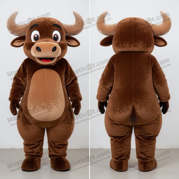 Schokoladenbraunes Freundliches Bison Maskottchen -
