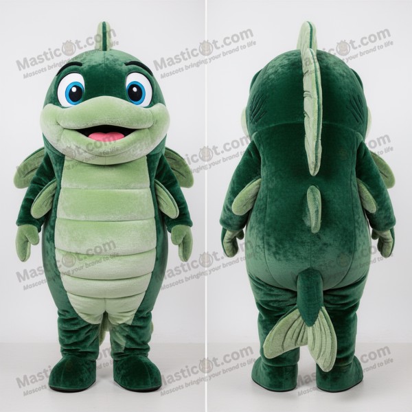 Forest Green Rounded Cod Mascot - Masticot.com