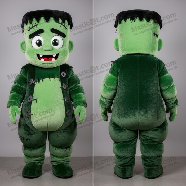 Jade Green Rounded Frankenstein Mascot - Masticot.com
