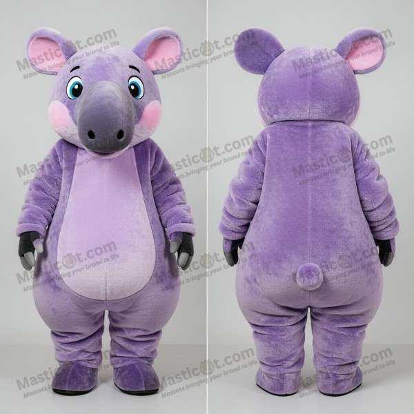 Lavender Cartoon Tapir Mascot - Masticot.com
