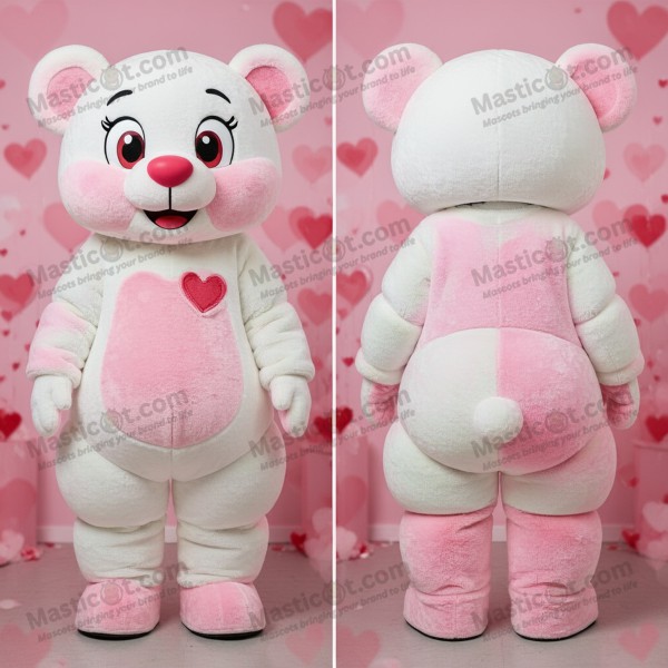 Ivory-hvidt kærligt teddybjørne-maskot - Masticot.com