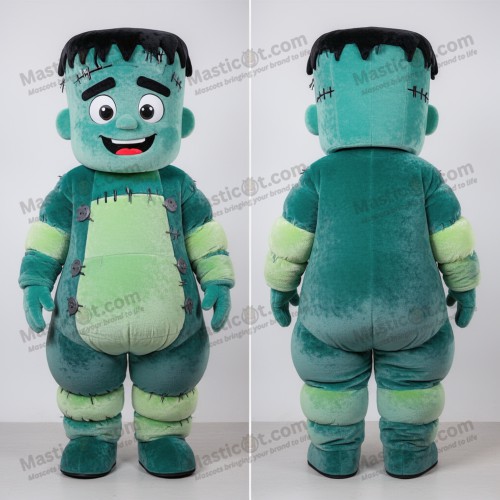 Teal Cartoon Frankenstein Mascot - Masticot.com