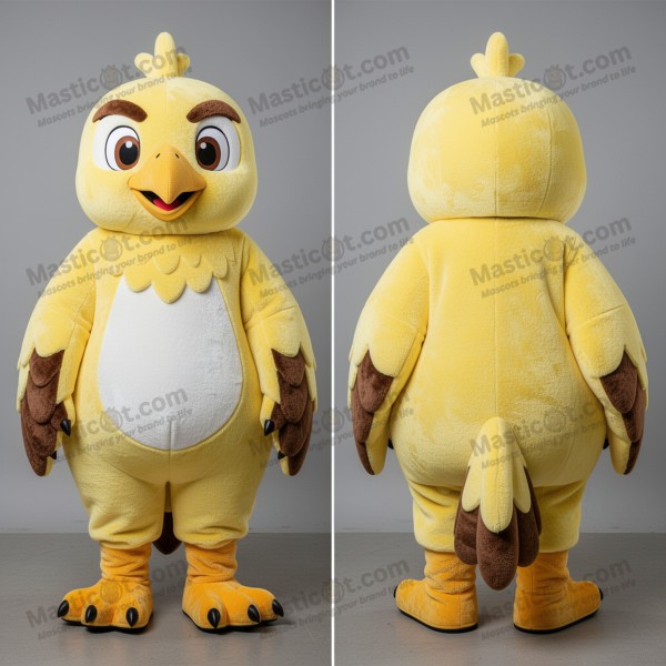 Lemon yellow expressive hawk mascot - Masticot.com