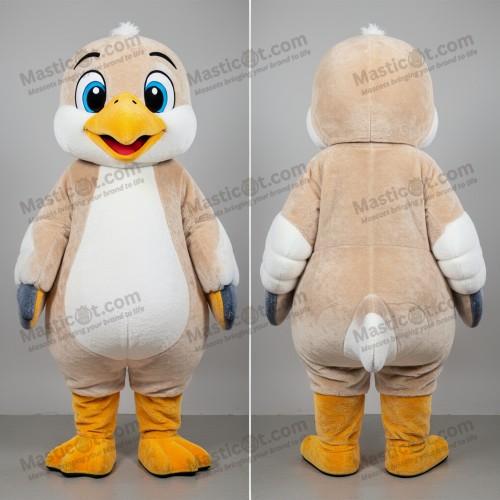 Beiger Rund-Seemöwen-Maskottchen - Masticot.com