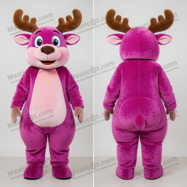 Mascota de Alce de Terciopelo Magenta - Masticot.com