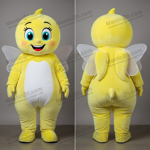 Lemon Yellow Winged Tooth Fairy Mascot - Masticot.com