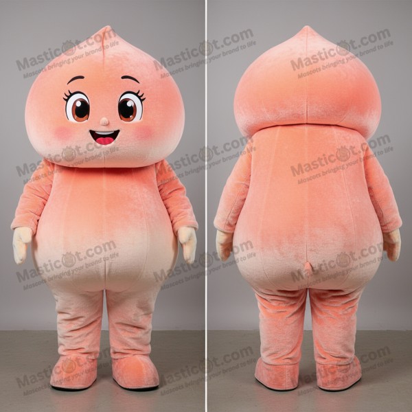 Ferskenfarget menneskeskud-maskot - Masticot.com