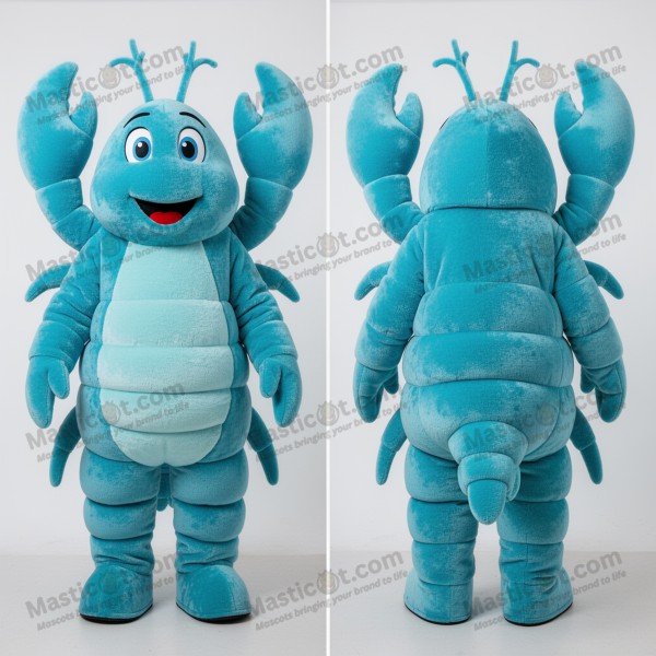 Cyan Cartoon Lobster Mascot - Masticot.com