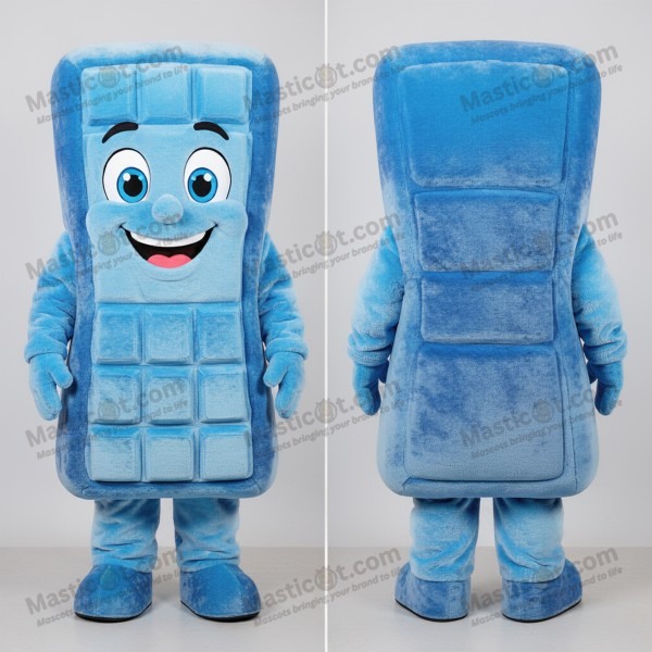 Velvety blue delicious chocolate bar mascot - Masticot.com