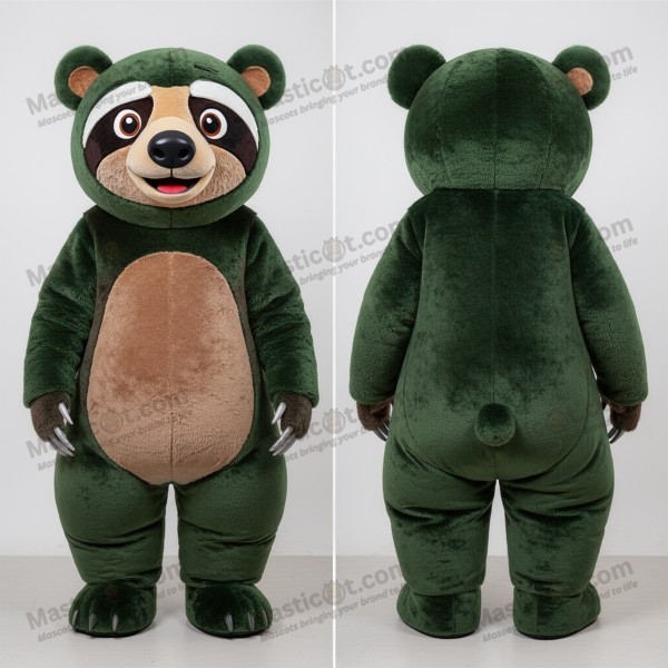 Skoggrønn, søvnig dovendyrbjørn-maskot - Masticot.com