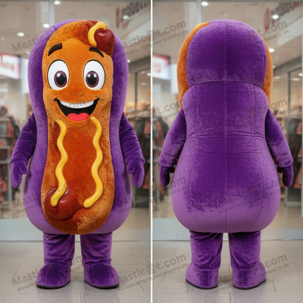 Violet broad shouldered currywurst mascot - Currywurst -