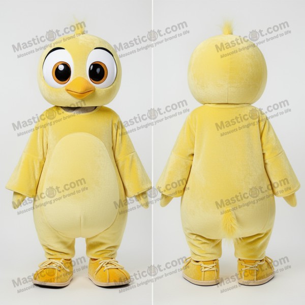 Mascota de Pingüino Cartoon en Amarillo Limón - Masticot.com