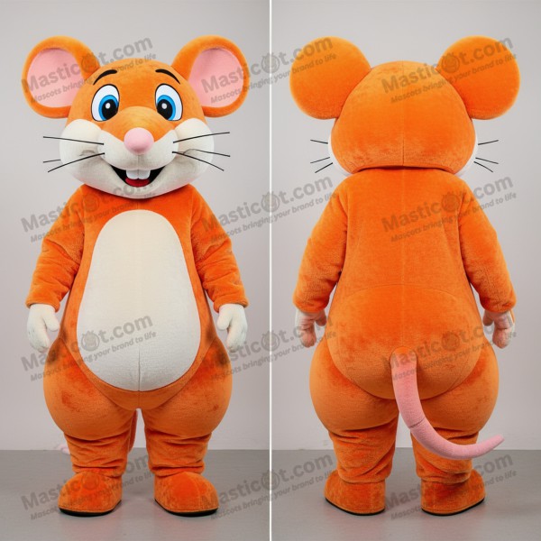 Tangerine Rounded Rat Mascot - Masticot.com