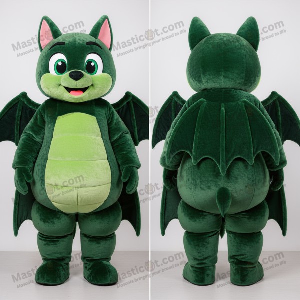 Forest green friendly bat mascot - Masticot.com