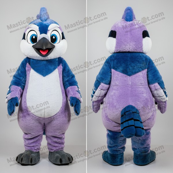 Lavender & Blue Cartoon Blue Jay Mascot - Masticot.com