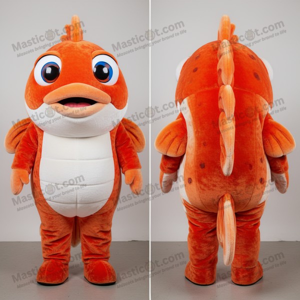 Rust Orange Friendly Cod Mascot - Masticot.com