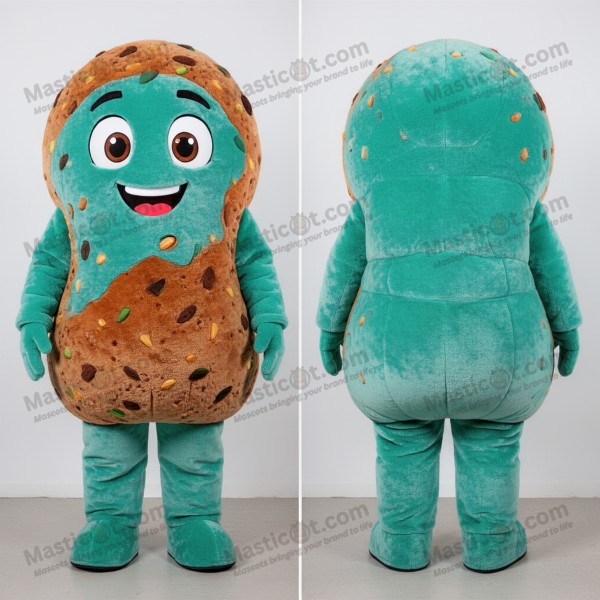 Teal Rounded Falafel Mascot - Masticot.com