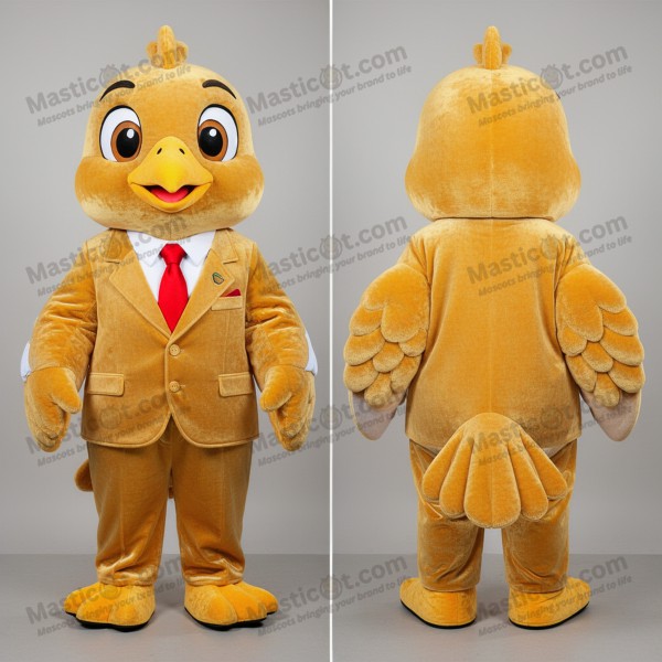 Velvety gold plump pigeon mascot - Masticot.com
