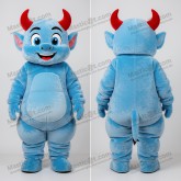 Sky blue mischievous devil mascot - Masticot.com