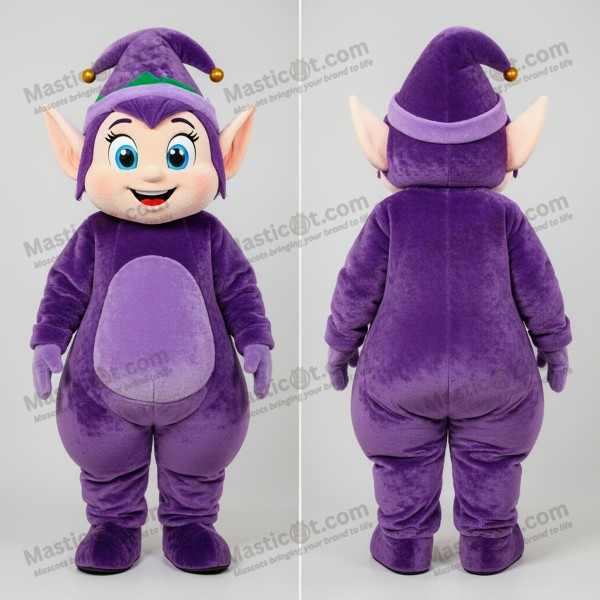 Velvet purple playful elf mascot - Masticot.com
