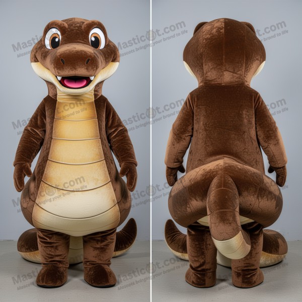 Hnědá měkká usměvavá Titanoboa maskota - Masticot.com