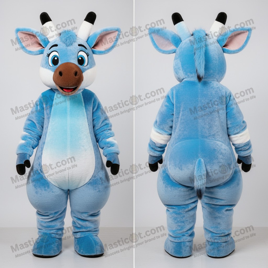 Himmelblauer Samt-Okapi-Maskottchen - Masticot.com
