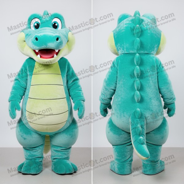 Turquoise broad scaled crocodile mascot - Masticot.com