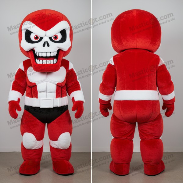 Velvety red skull mascot - Masticot.com