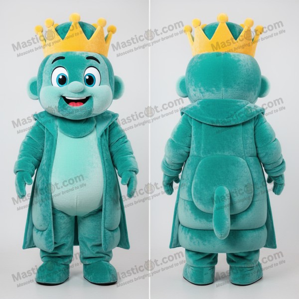 Teal velvety king mascot - Masticot.com