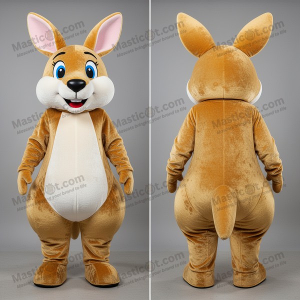Golden broad shouldered kangaroo mascot - Masticot.com
