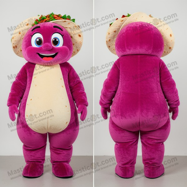 Magenta sametová kostýmová maskot fajitas - Masticot.com