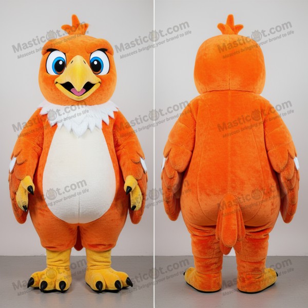 Rust orange wide eyed haasts eagle mascot - Masticot.com