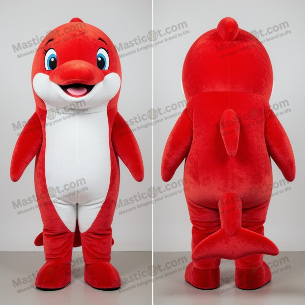 Red Velvety 3D Dolphin Mascot - Masticot.com