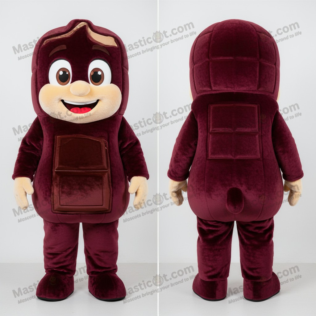 Maroon Fluweel Chocolade Mascotte - Chocolade - MASTICOT_7993 - Masticot.com
