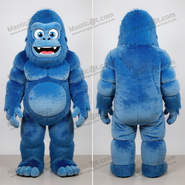 Velvety blue smiling sasquatch mascot - Masticot.com