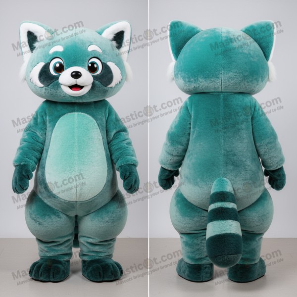 Teal velvety red panda mascot - Masticot.com